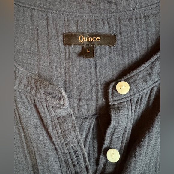 Quince 100% Organic Cotton Gauze Roll Sleeve Shirt L - Picture 8 of 12